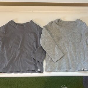 GAP Kids Long Sleeve Tees in Charcoal and Heather Gray